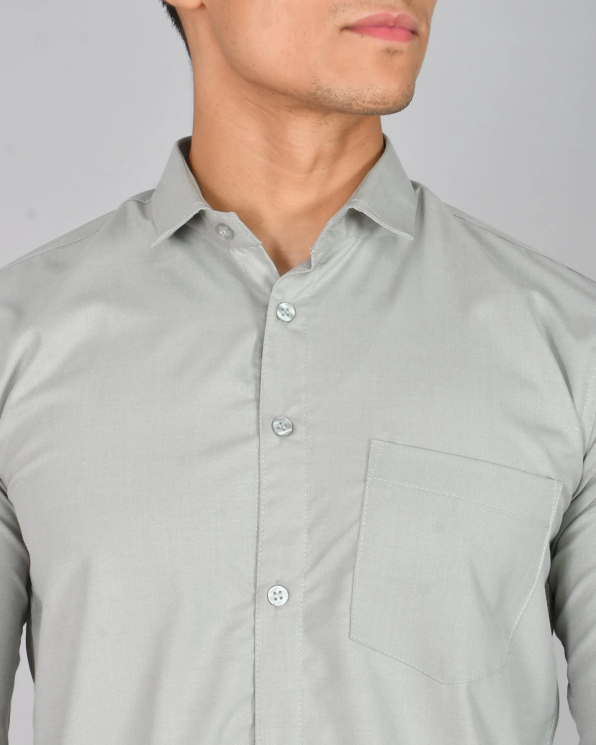 Grey Formal Cotton Shirt