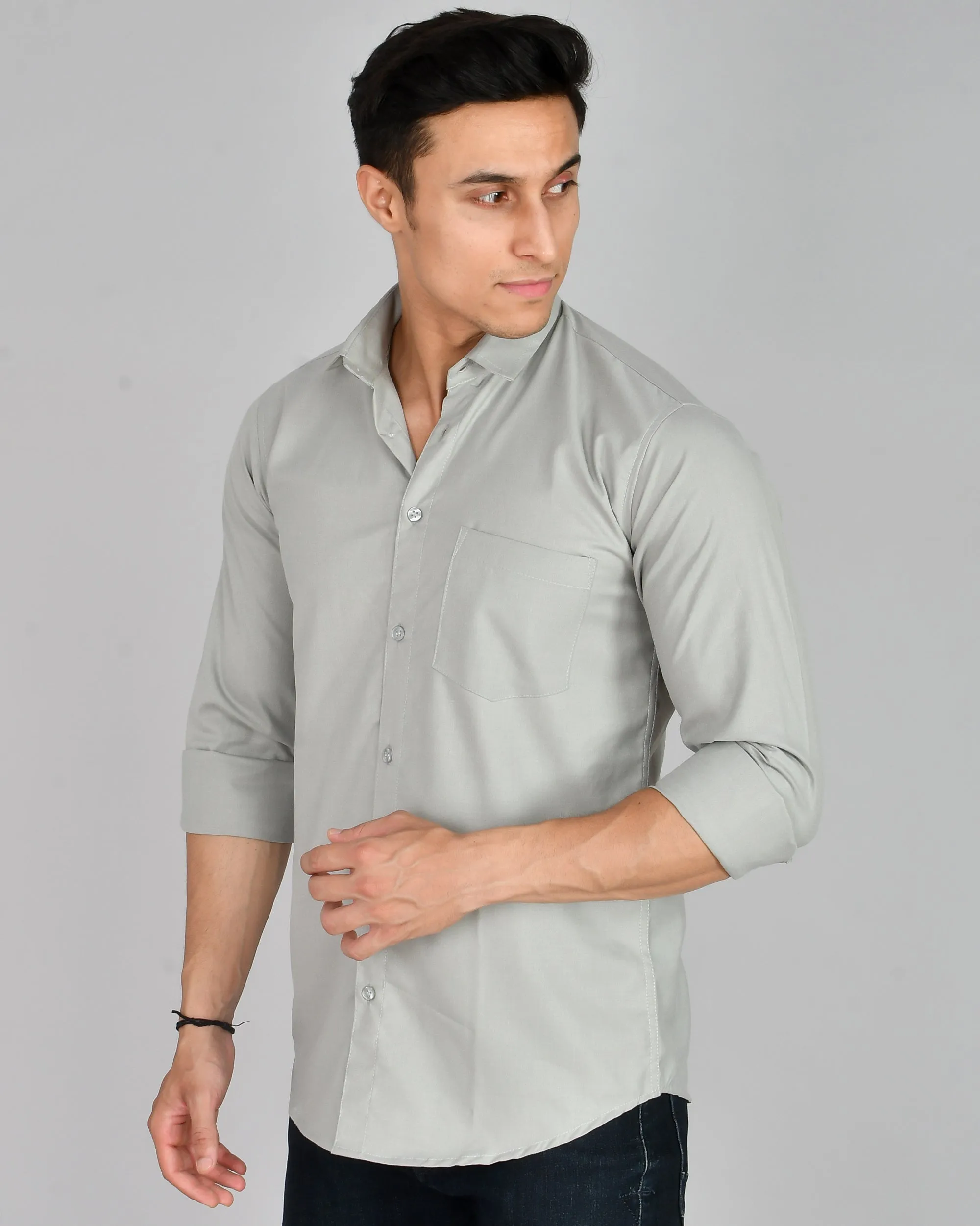 Grey Formal Cotton Shirt