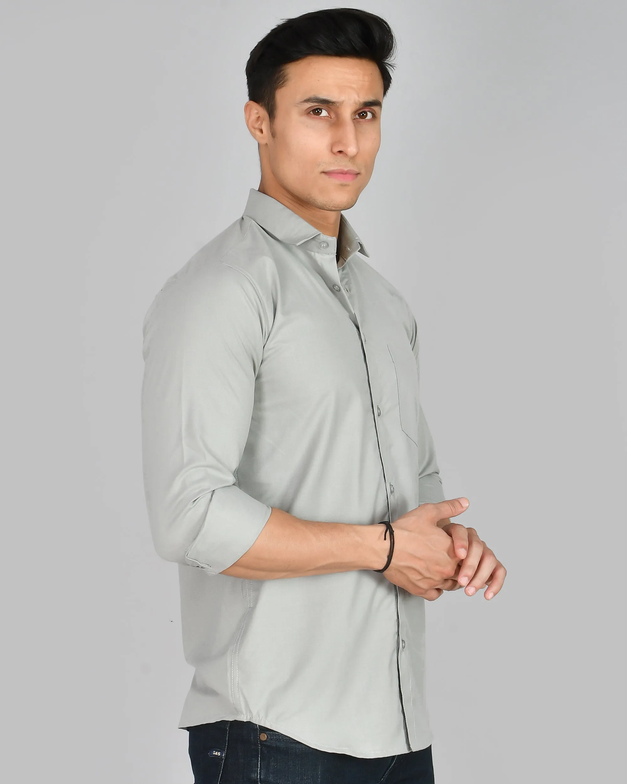 Grey Formal Cotton Shirt