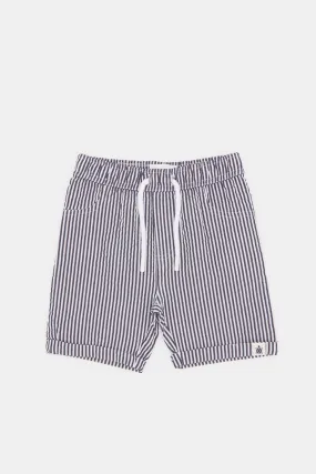 Infant Boys Navy Striped Seersucker Trouser Shorts