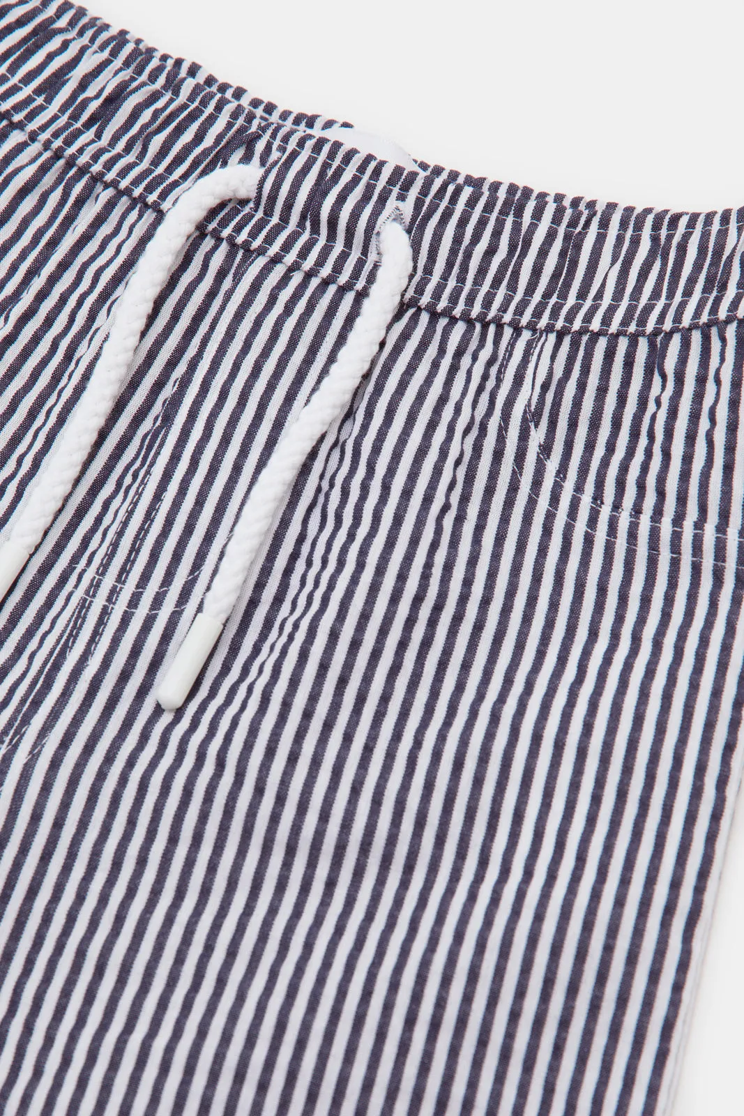 Infant Boys Navy Striped Seersucker Trouser Shorts