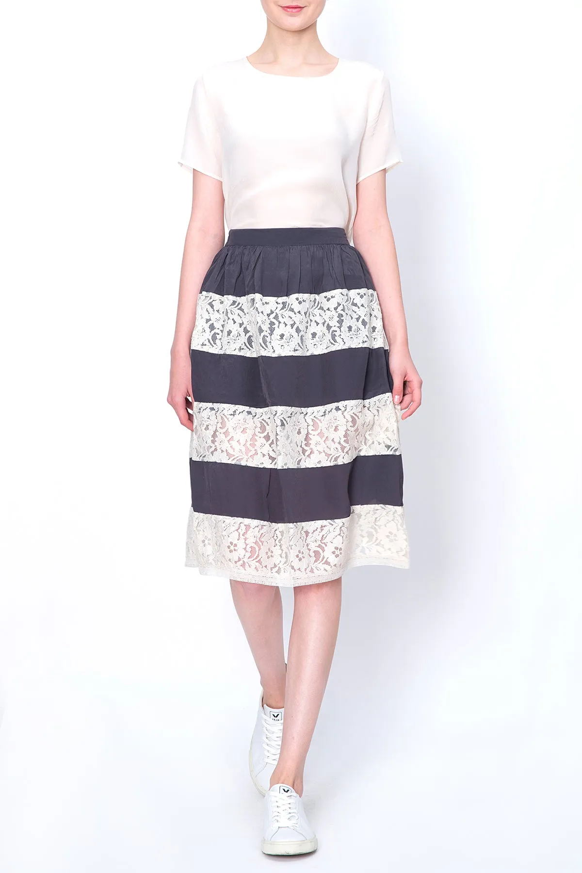 Lace Panelled Skirt