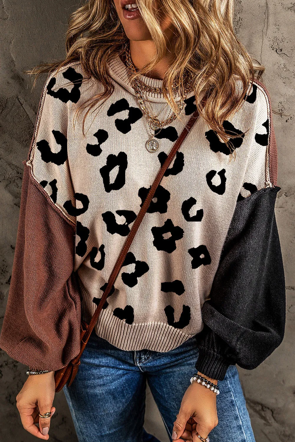 Leopard Print Pullover Sweater