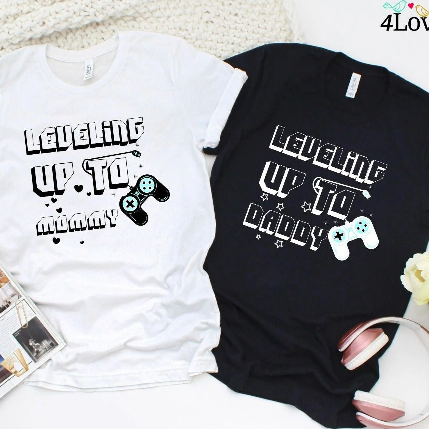 Leveling Up To Mommy & Daddy: Pregnancy Announcement Gifts & Parents Gift