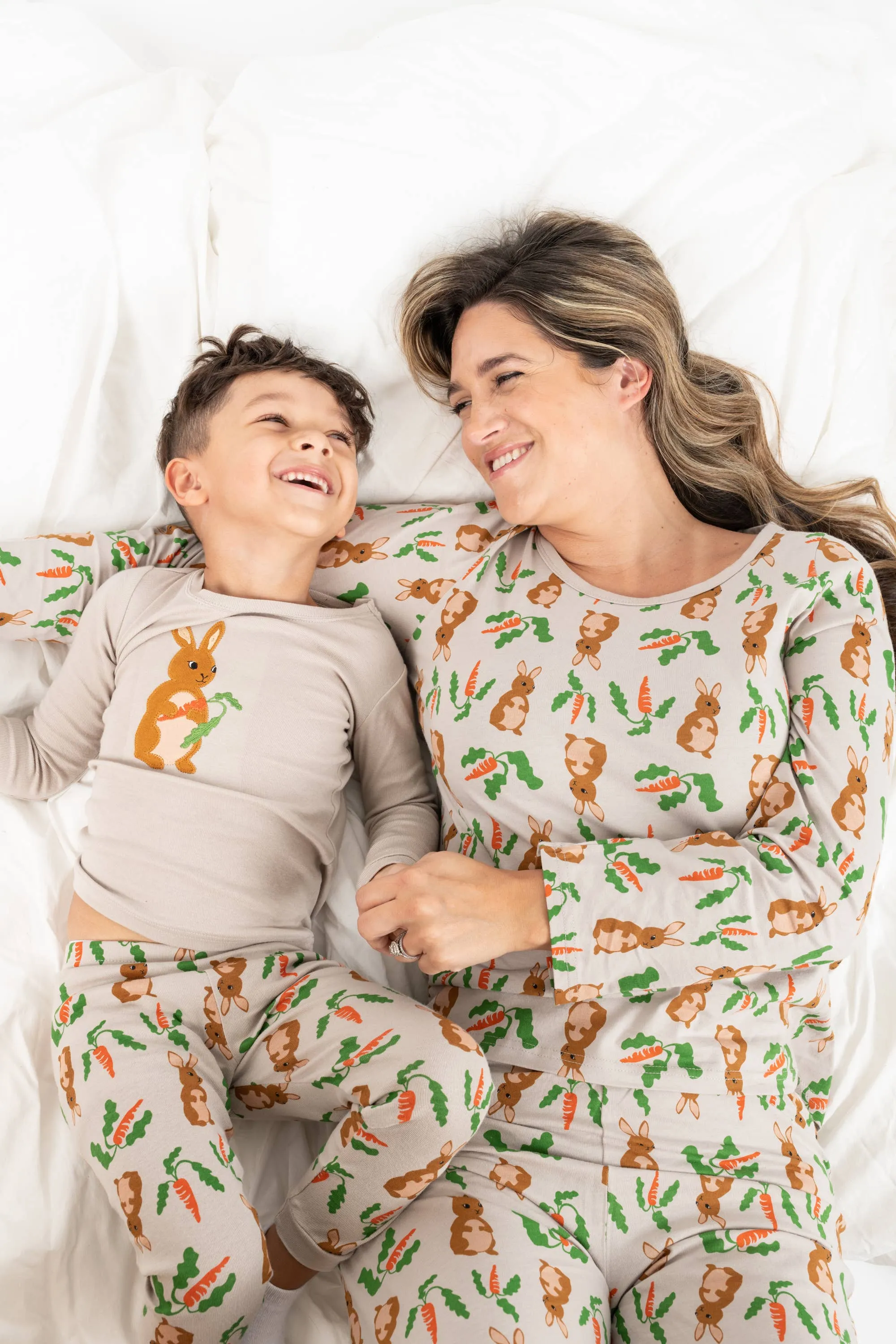 Leveret Pajamas - Kids Two Piece Cotton Pajamas Bunnies: BUNNY RABBIT