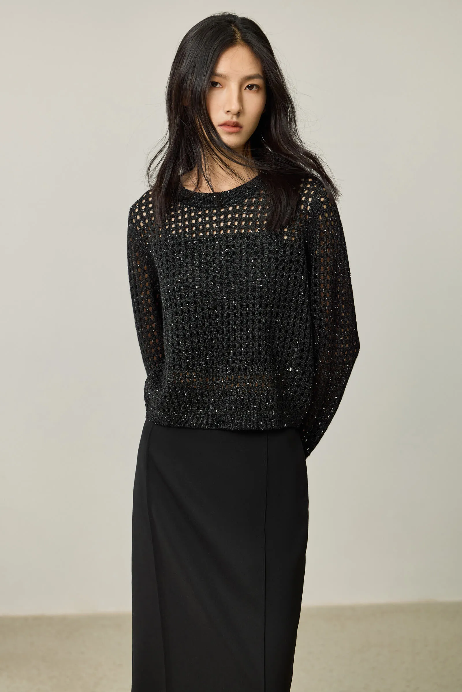 LILY Mesh Sequin Knit