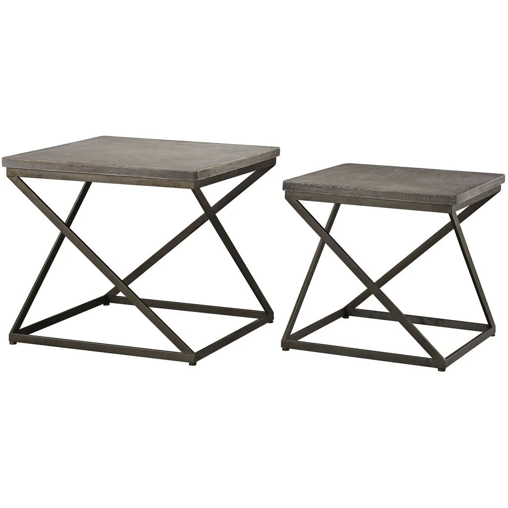 Malone 2-Piece Accent Table Iron/Concrete