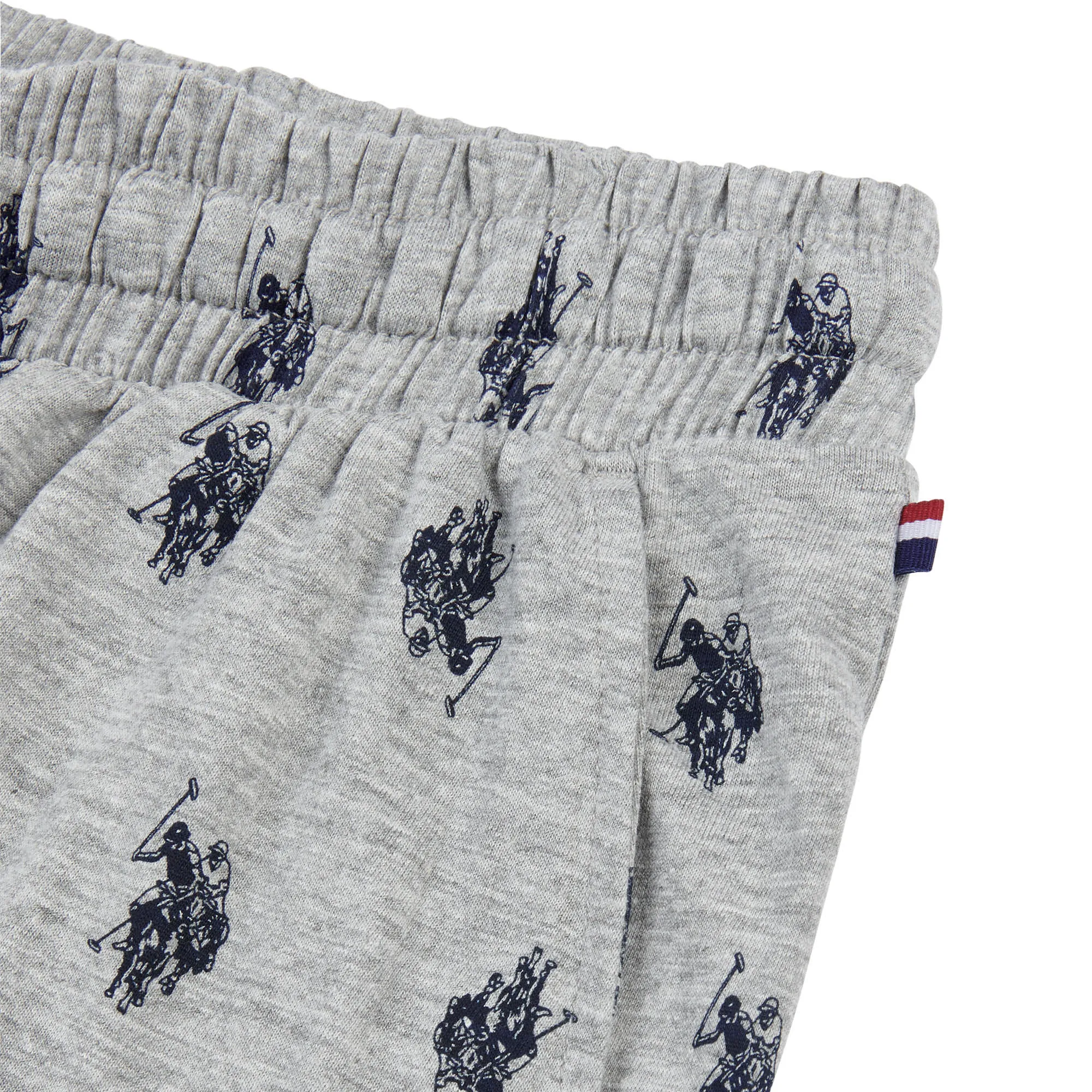 Mens Double Horsemen Print Lounge Bottoms in Vintage Grey Heather