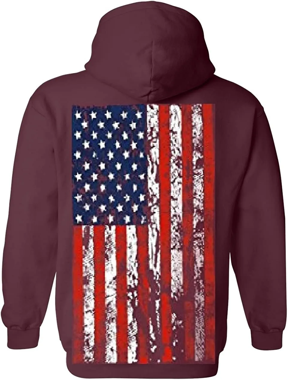 Mens Hooded Sweatshirt United States USA Tattered Flag Hoodie