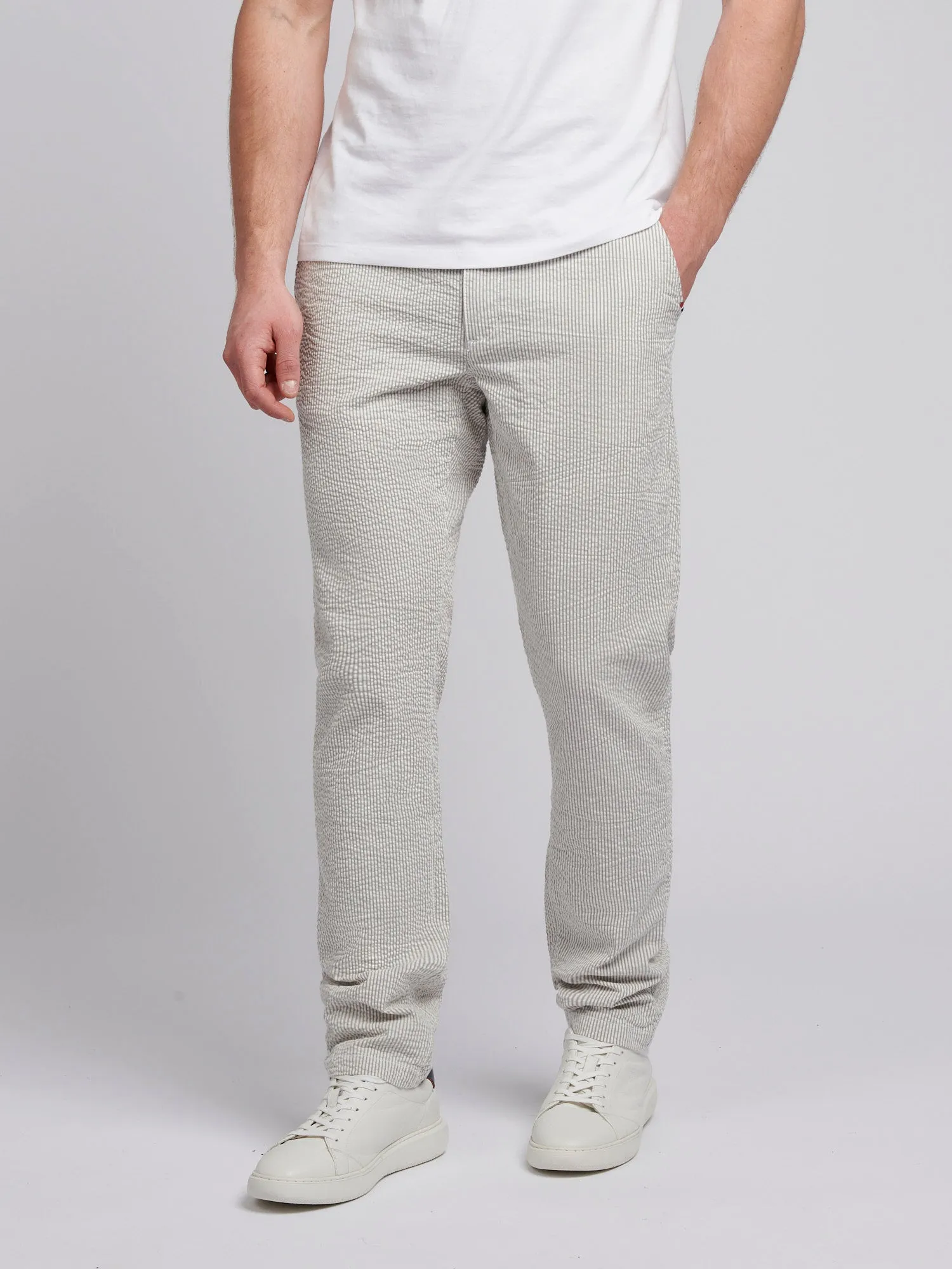 Mens Seersucker Woven Trouser in Northern Droplet