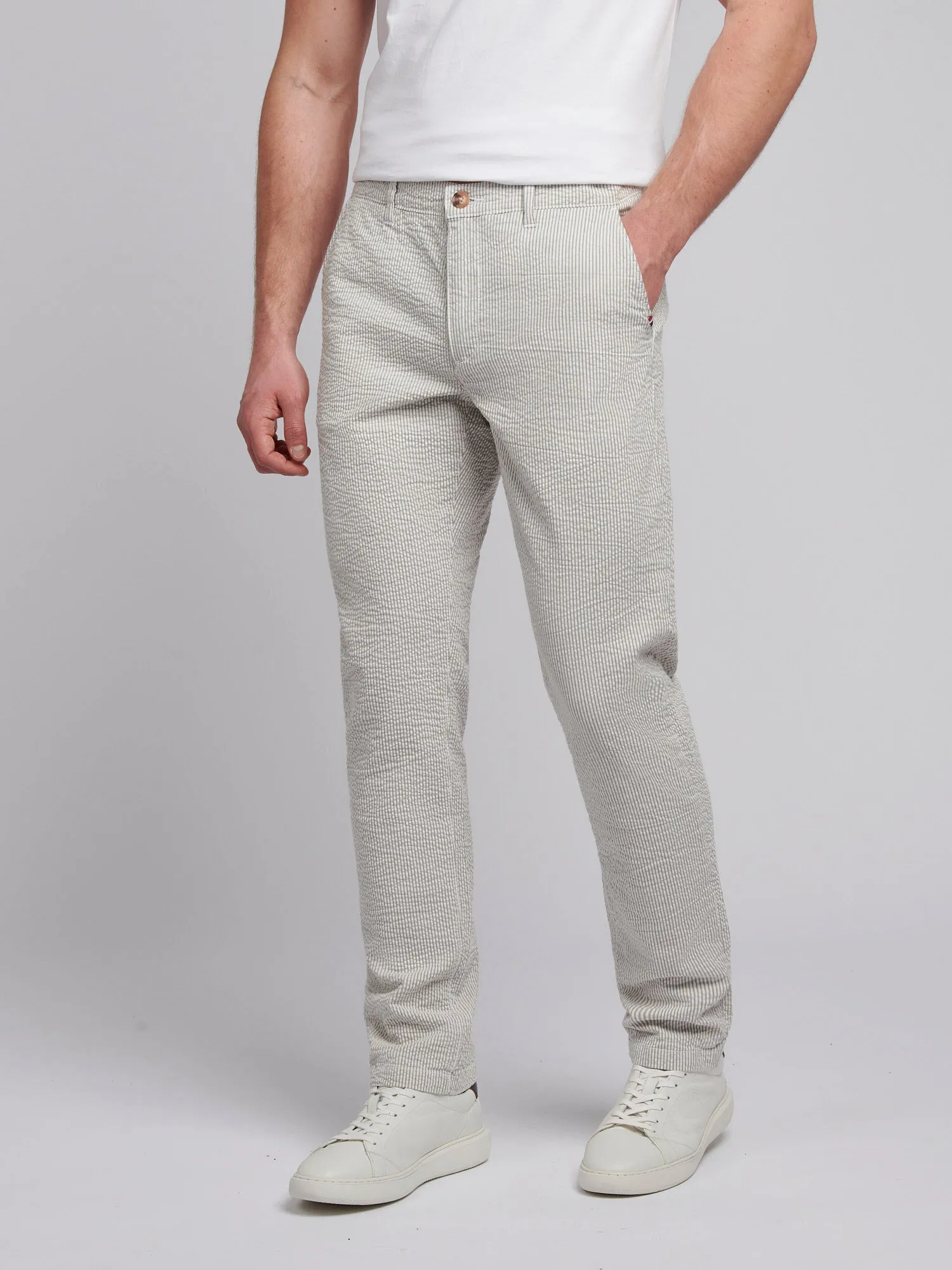 Mens Seersucker Woven Trouser in Northern Droplet