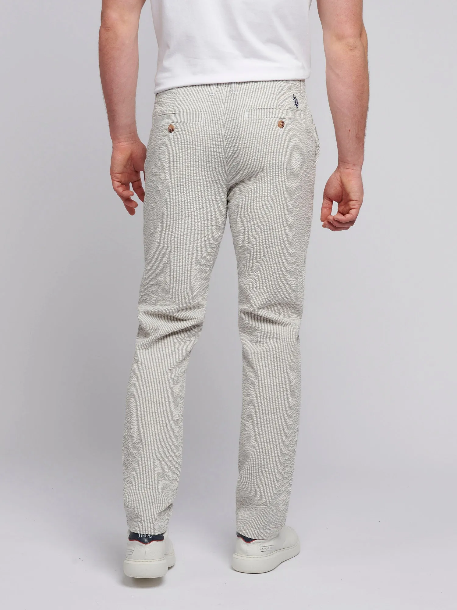 Mens Seersucker Woven Trouser in Northern Droplet