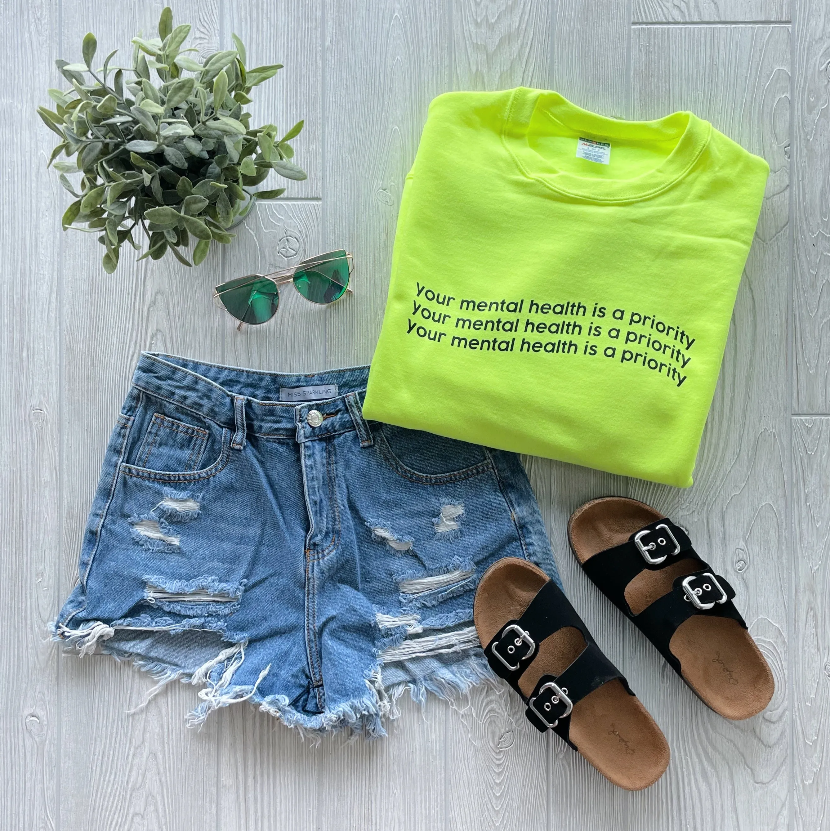 Mental Health • Neon Yellow Pullover