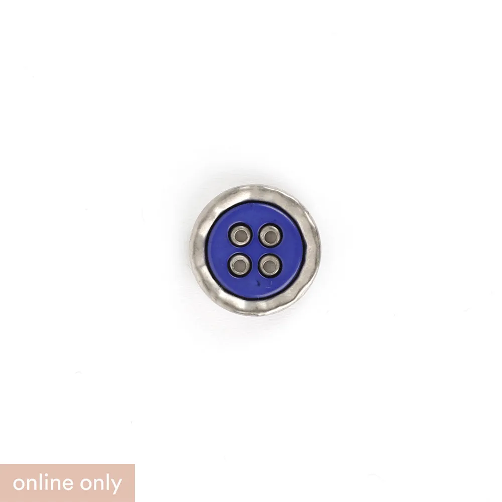 Metal / Poly Pie Button 18mm - Violet / Silver