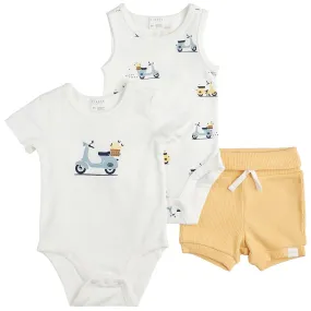 Motorino 3pc Bodysuit Shorts Set