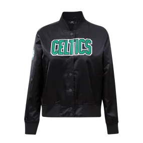 NBA BOSTON CELTICS CLASSIC WOMEN'S SATIN JACKET (BLACK)