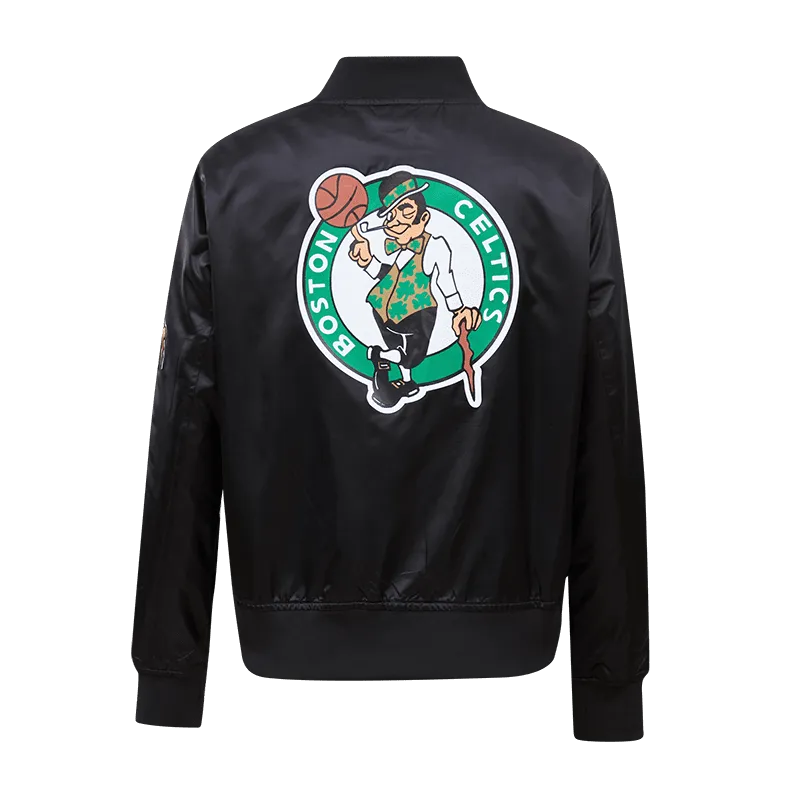 NBA BOSTON CELTICS CLASSIC WOMEN'S SATIN JACKET (BLACK)