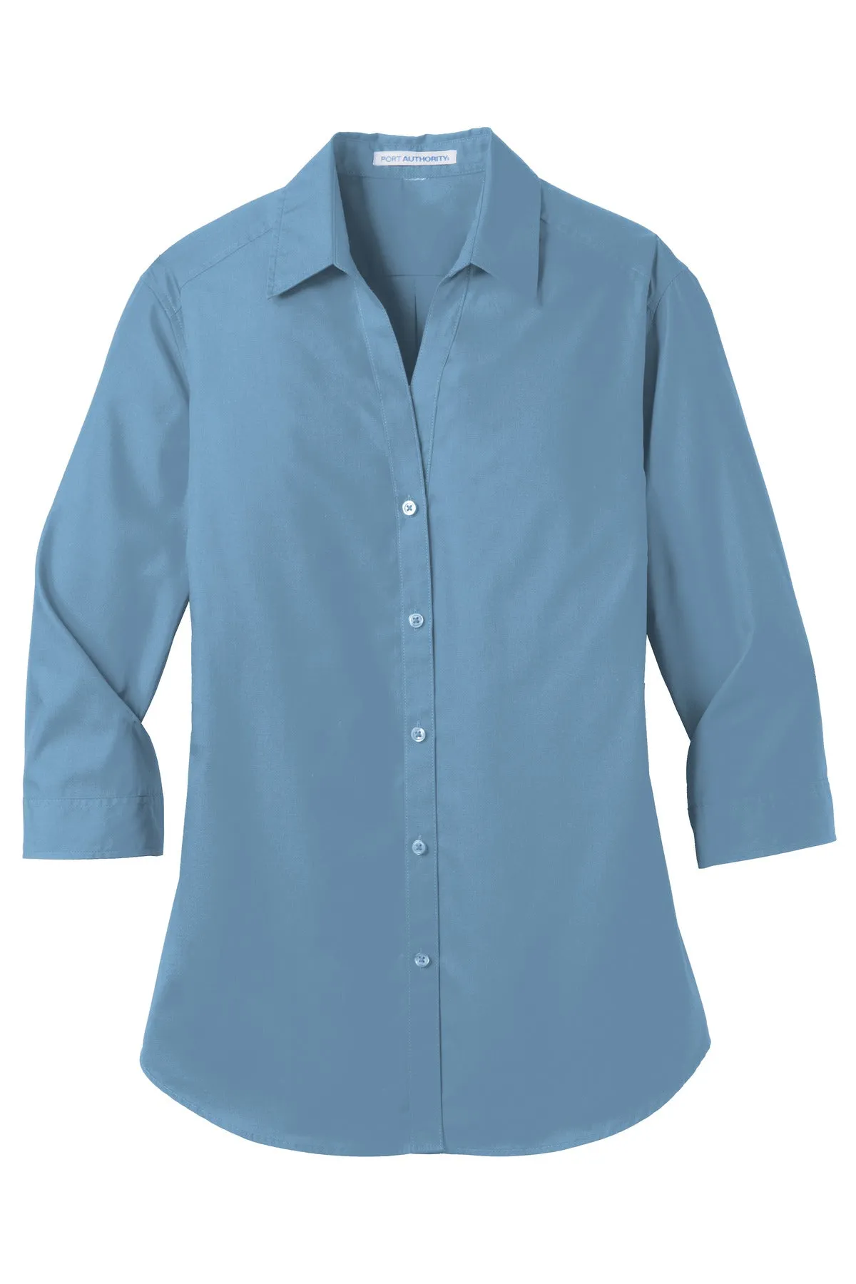 Port Authority Ladies 3/4-Sleeve Carefree Poplin Shirt. LW102