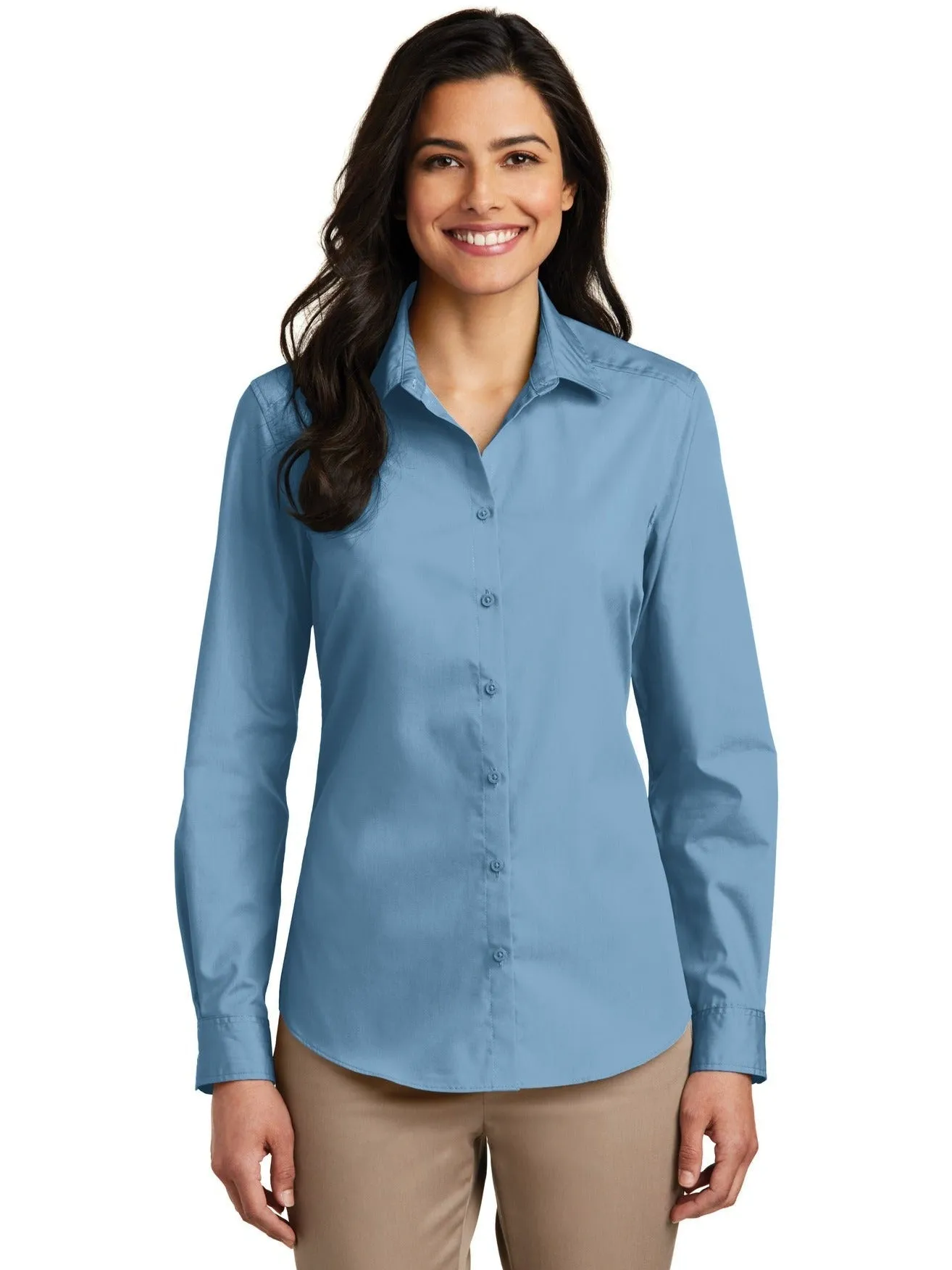 Port Authority Ladies Long Sleeve Carefree Poplin Shirt