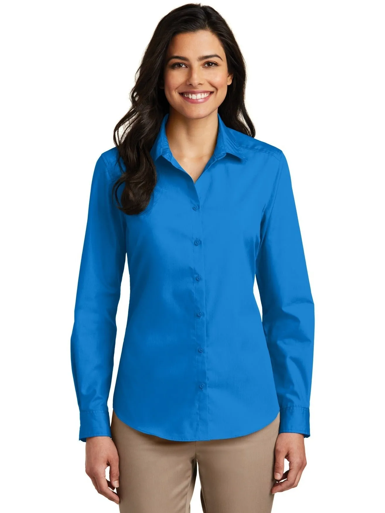 Port Authority Ladies Long Sleeve Carefree Poplin Shirt