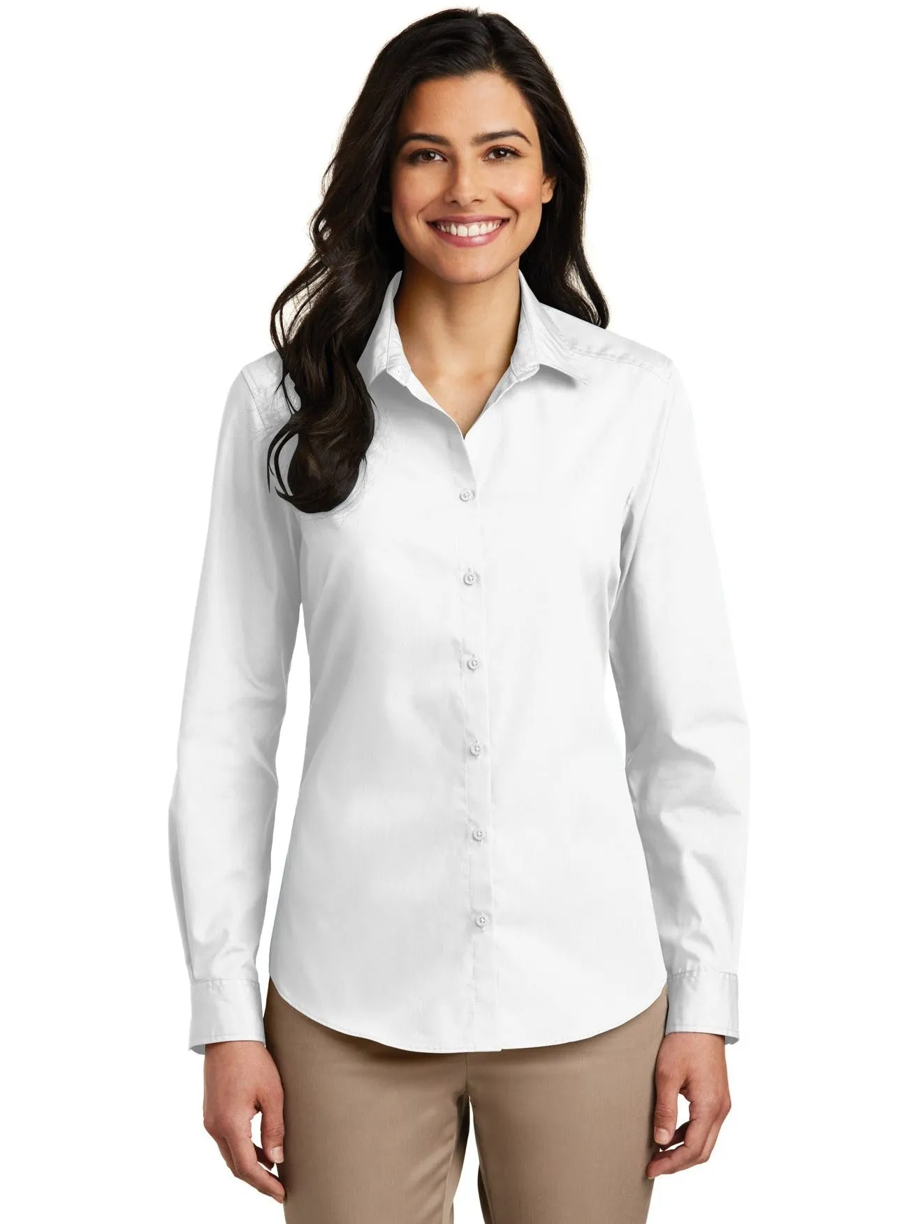 Port Authority Ladies Long Sleeve Carefree Poplin Shirt