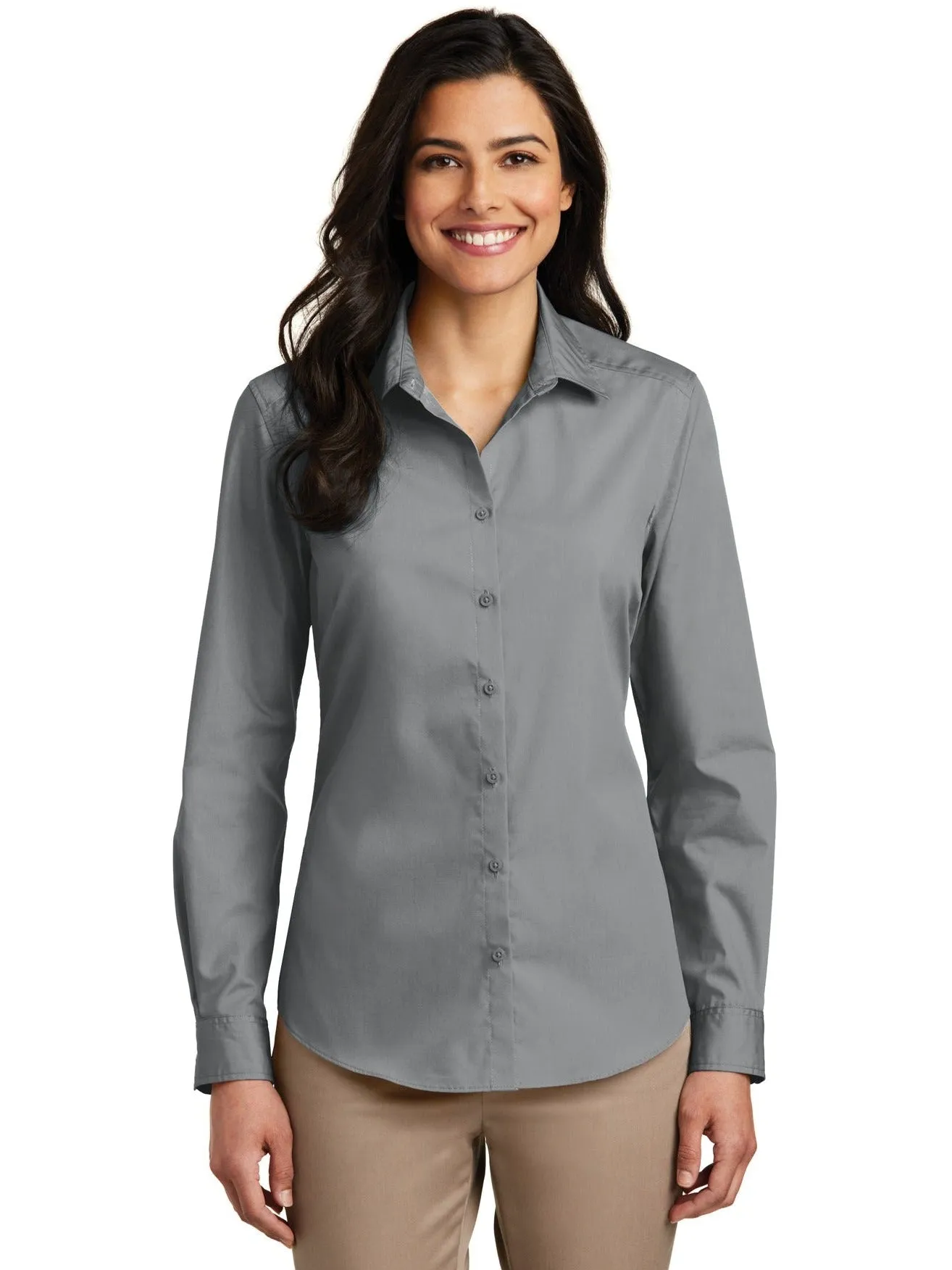 Port Authority Ladies Long Sleeve Carefree Poplin Shirt