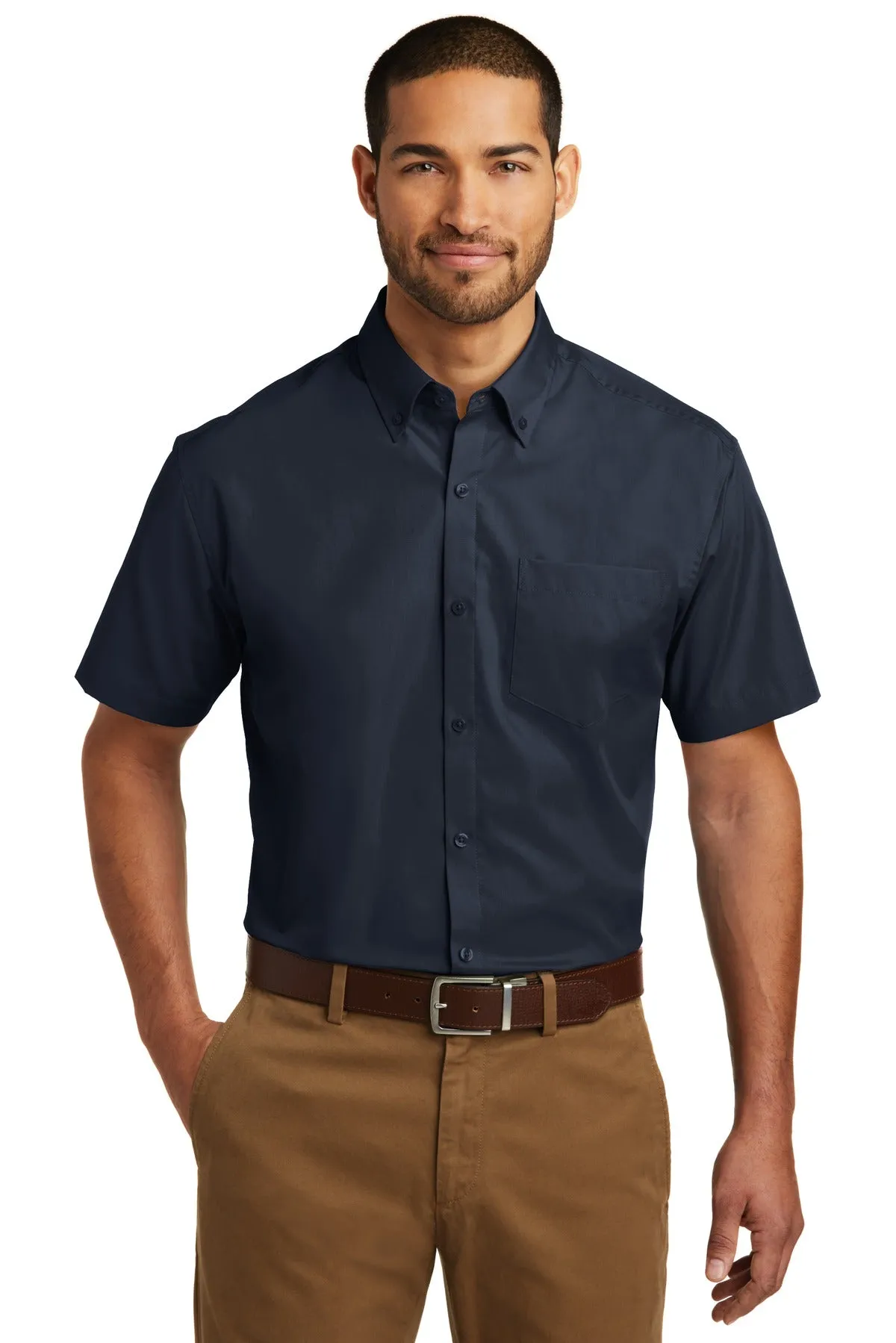 Port Authority Short Sleeve Carefree Poplin Shirt. W101