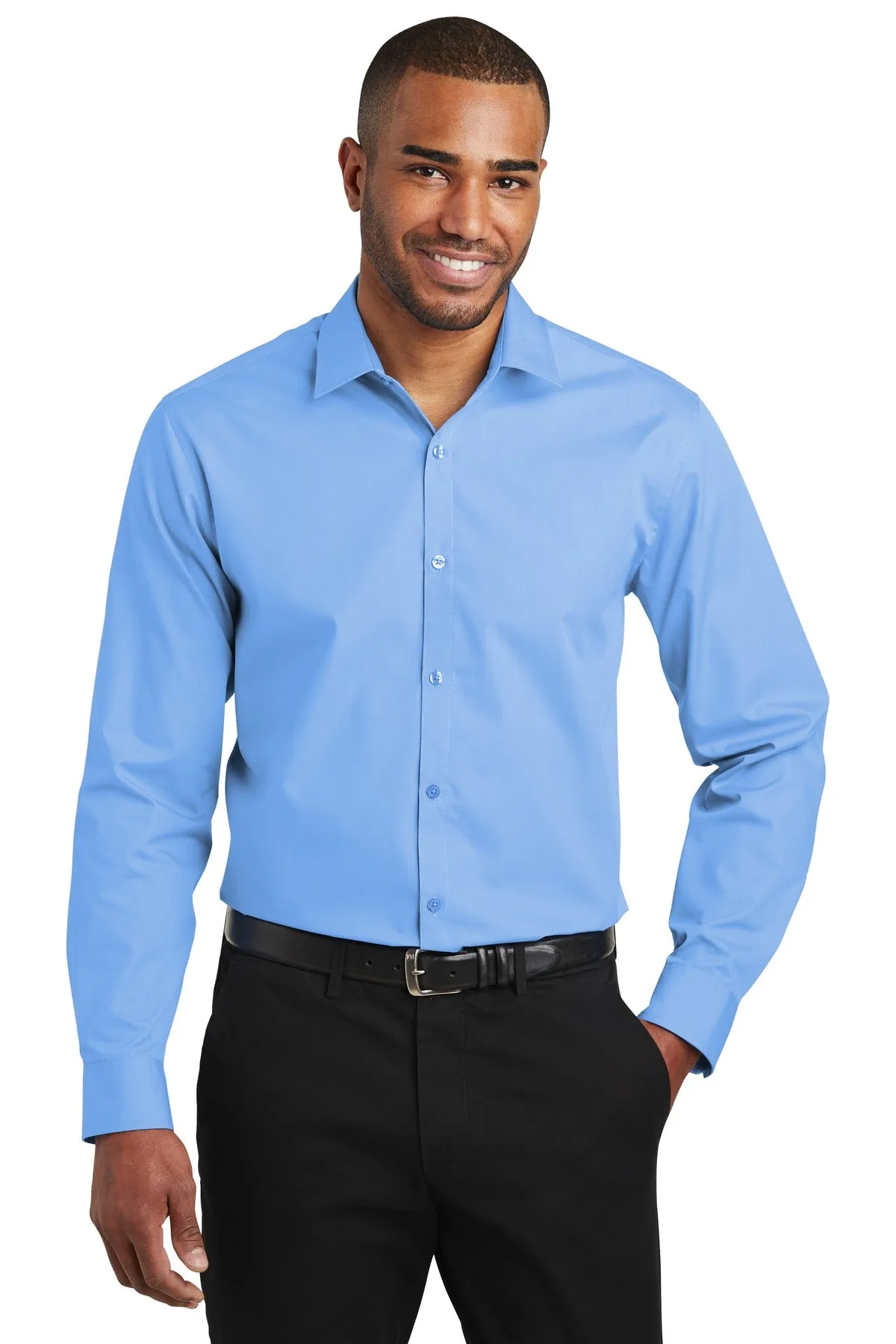 Port Authority Slim Fit Carefree Poplin Shirt. W103