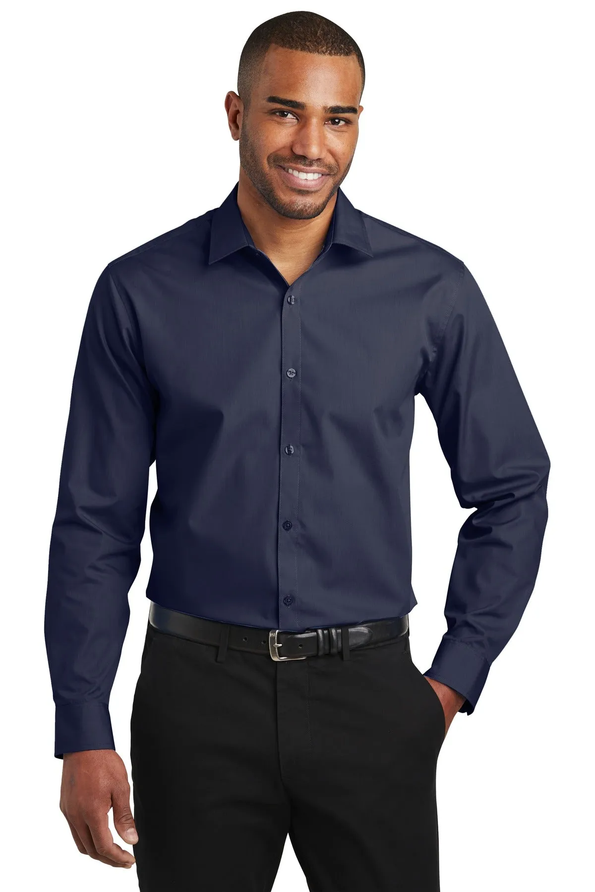 Port Authority Slim Fit Carefree Poplin Shirt. W103