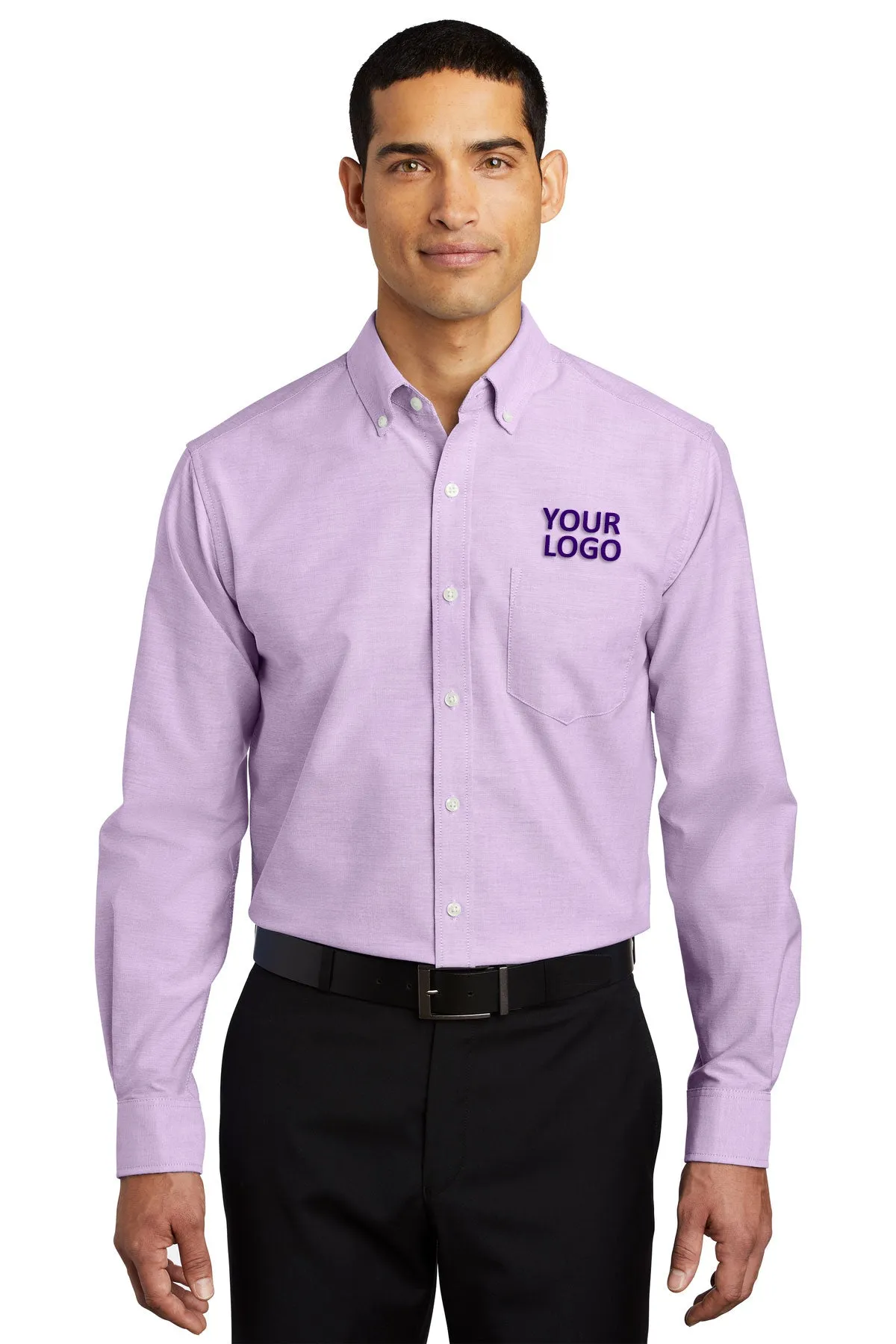 Port Authority SuperPro Custom Oxford Shirts, Soft Purple