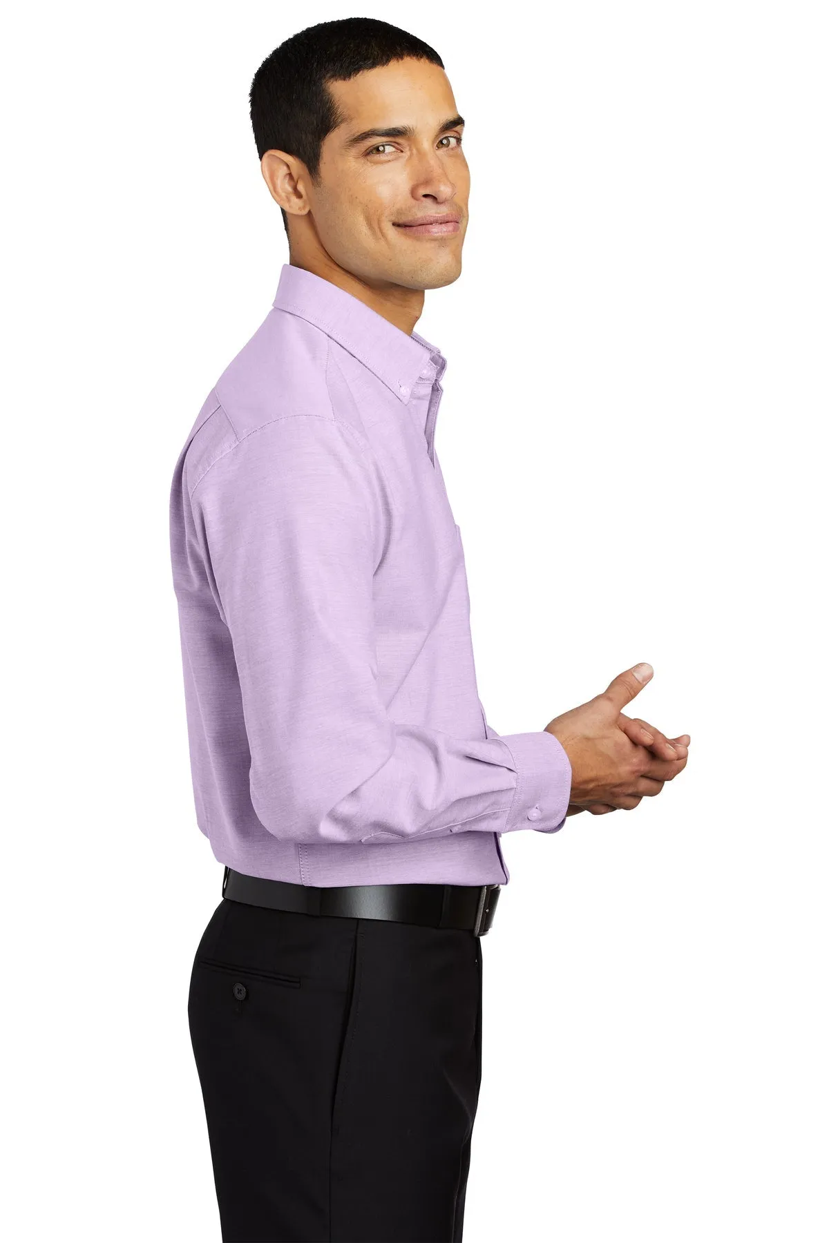 Port Authority SuperPro Custom Oxford Shirts, Soft Purple