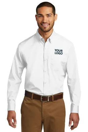 Port Authority Tall Carefree Poplin Custom Shirts, White