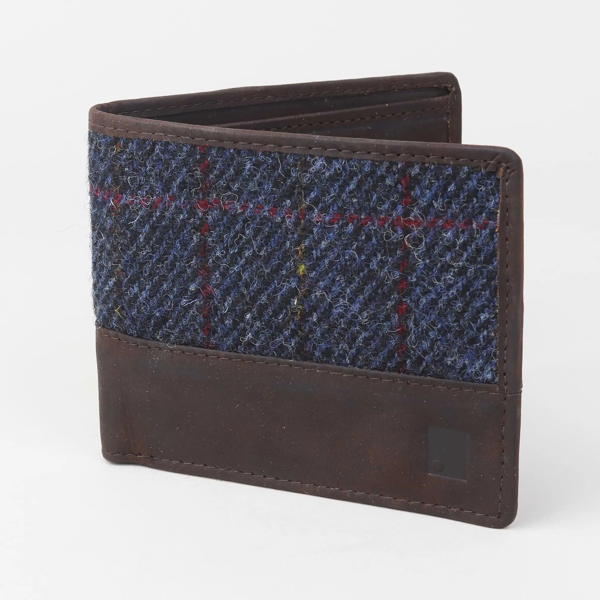 Premium Navy Harris Tweed Wallet