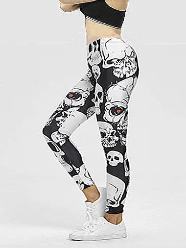 Printed Skull Comfy Sports Leggings