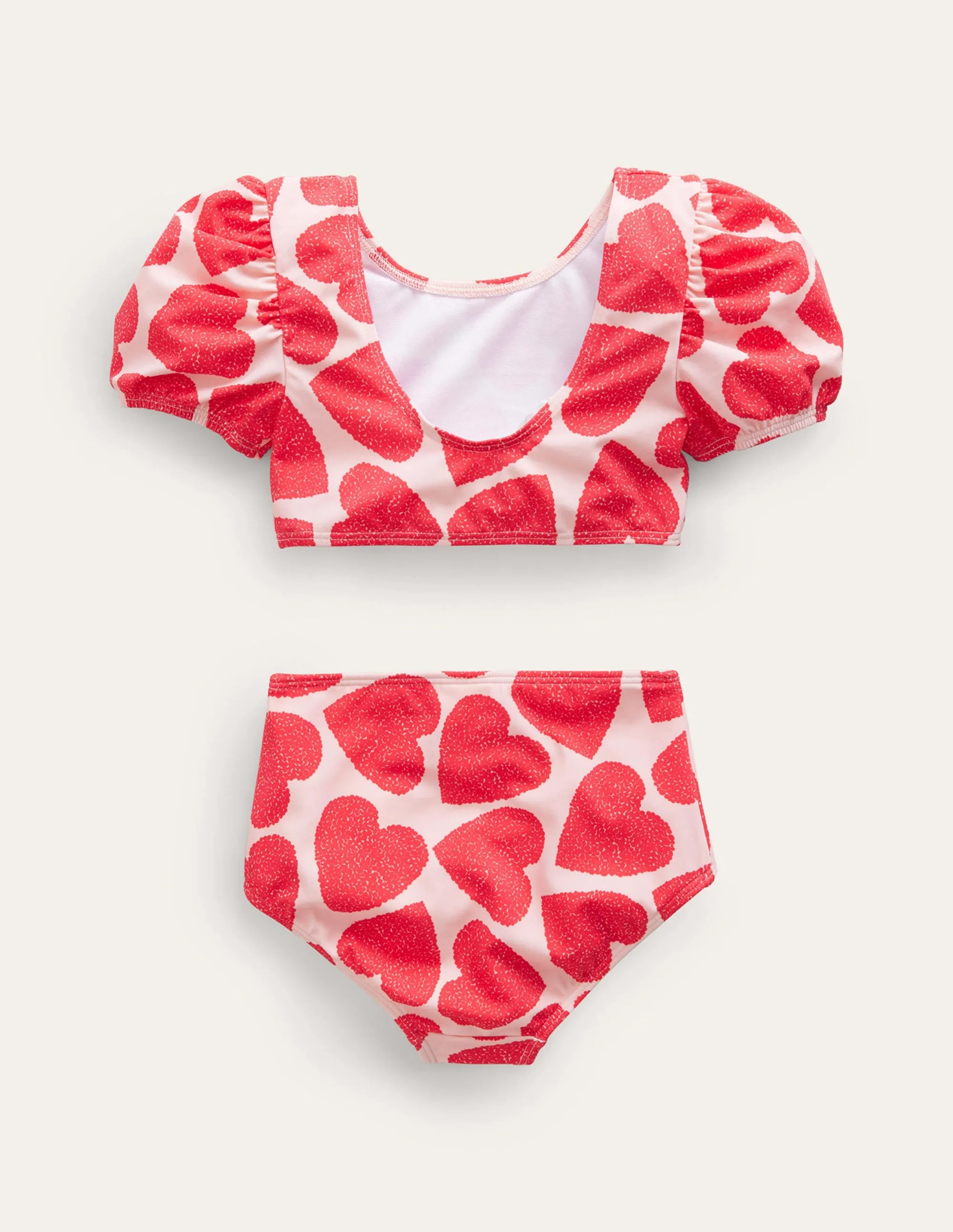 Puff Sleeve Bikini-Ballet Pink Hearts