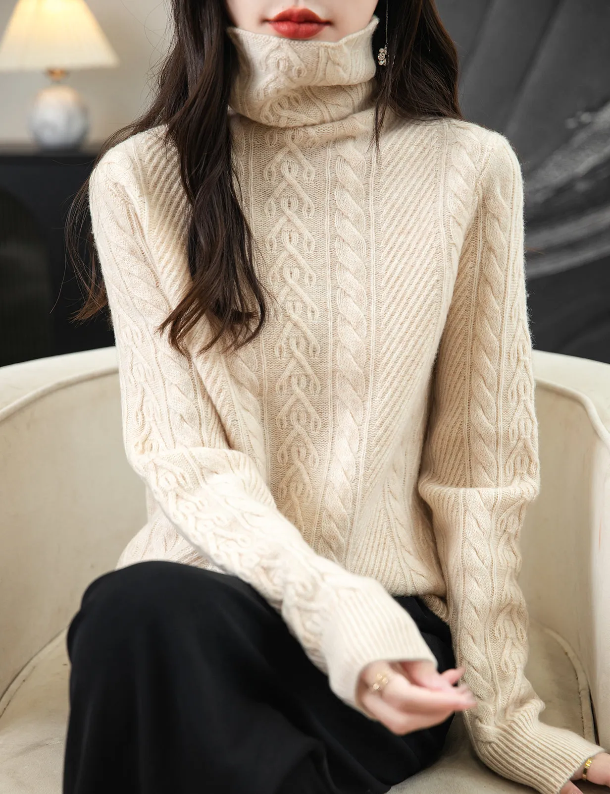 Rachel Woman Turtleneck Sweater