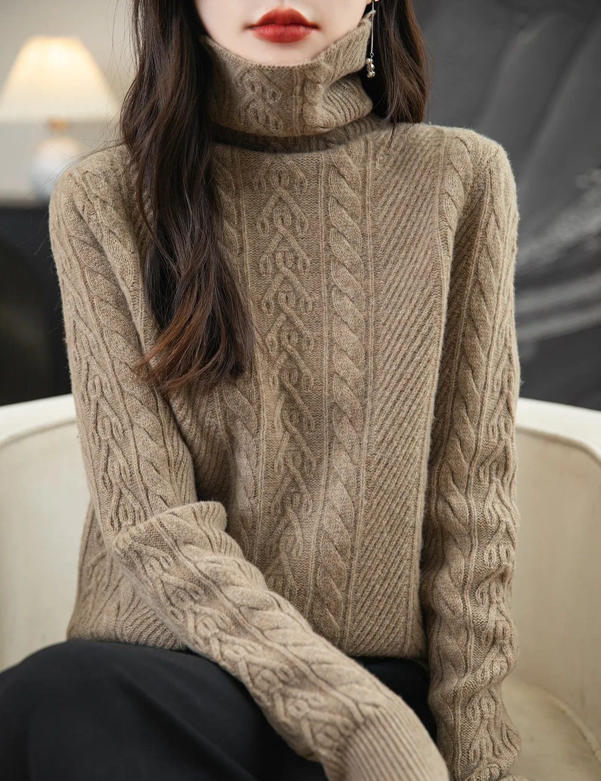 Rachel Woman Turtleneck Sweater