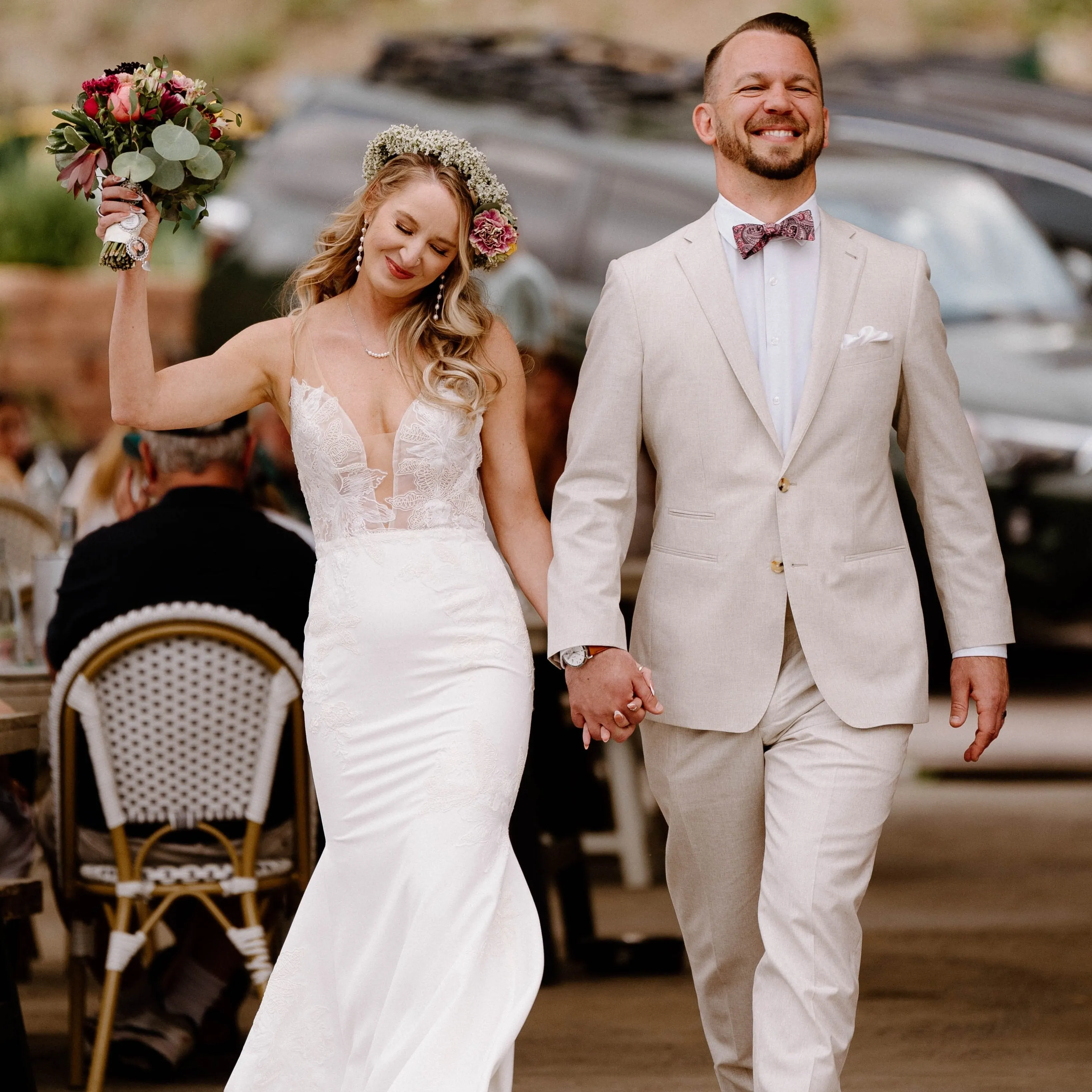 Romantic Burgundy and Pink Forest Wedding