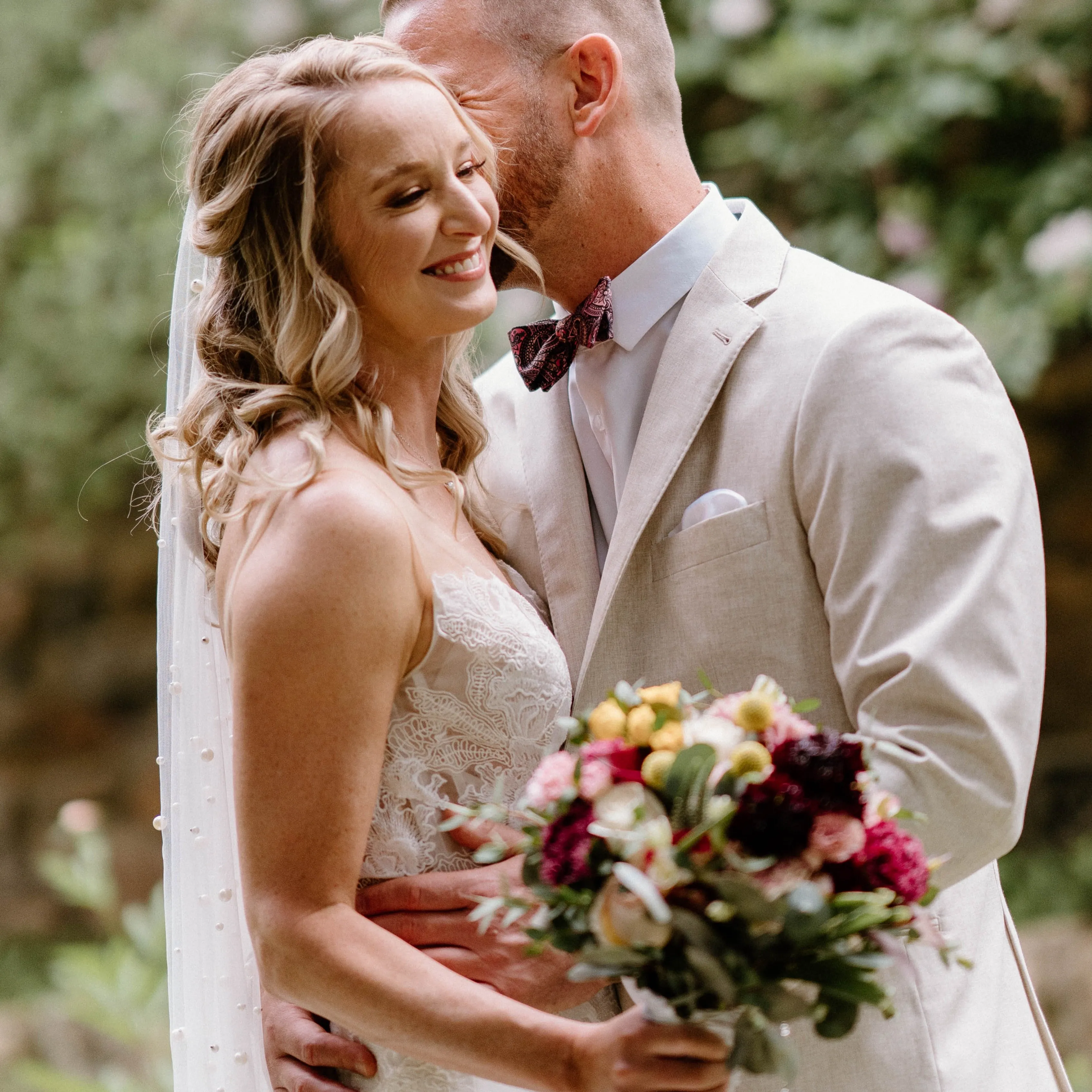 Romantic Burgundy and Pink Forest Wedding