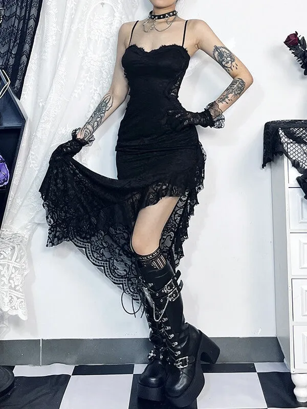 Romantic darkness lace dress