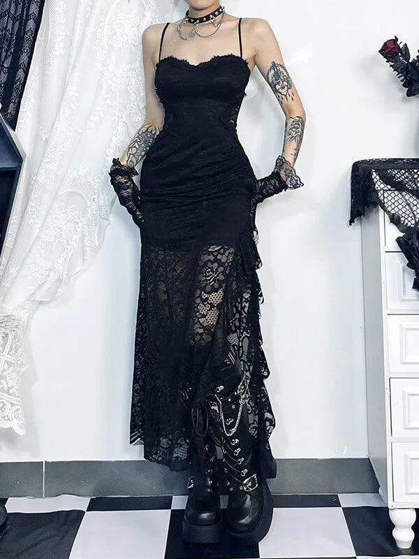 Romantic darkness lace dress