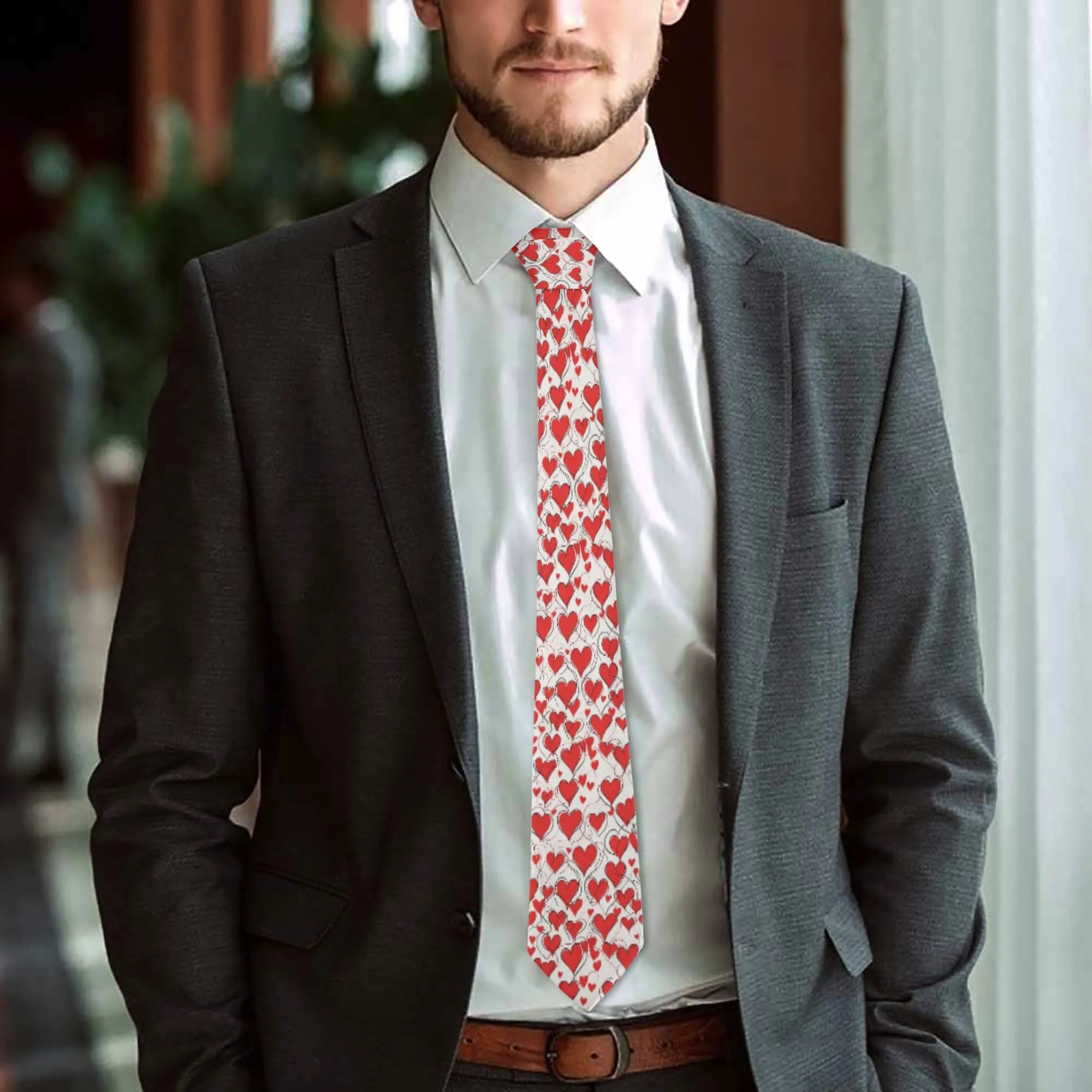 Scribble Hearts Necktie