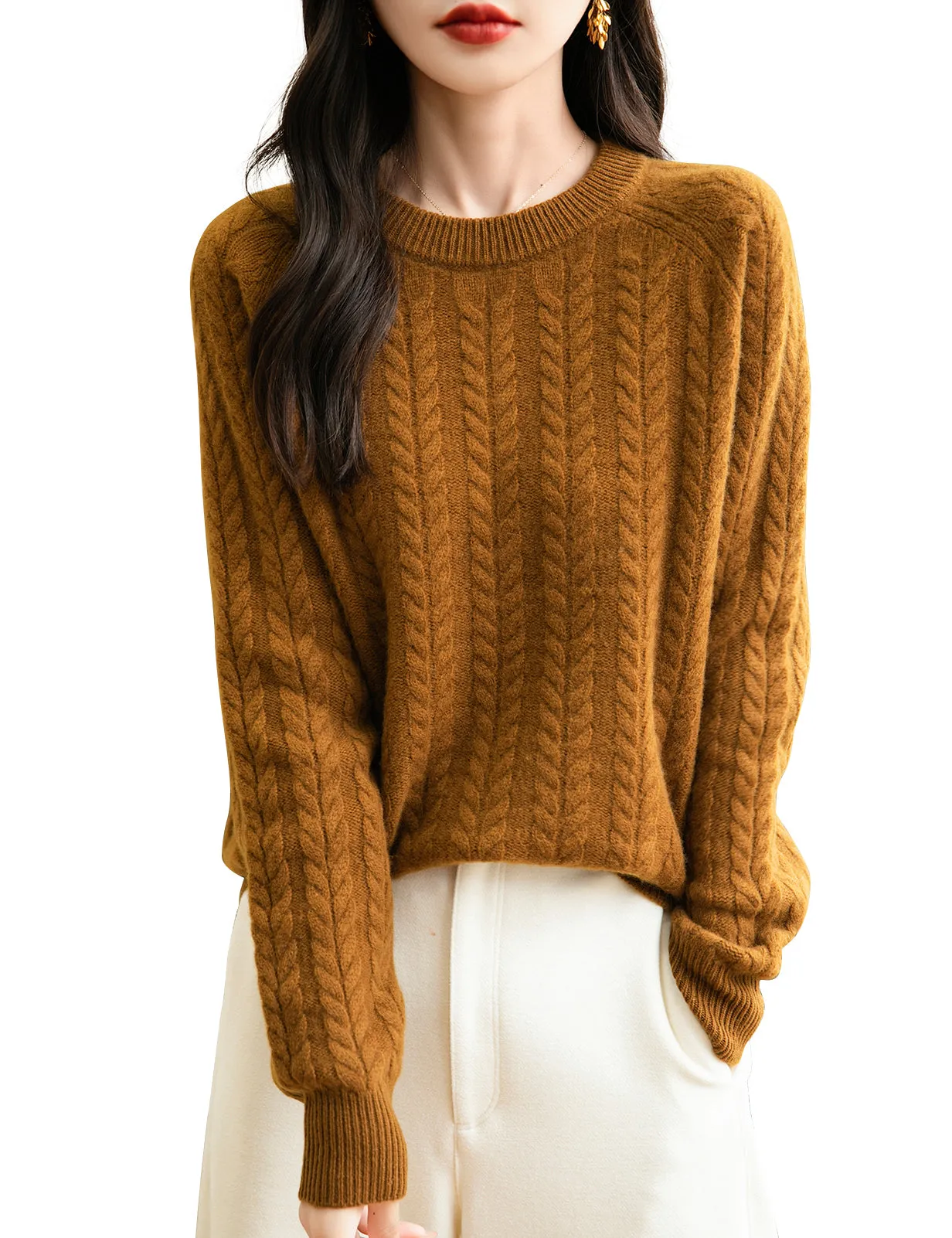 Sharon Woman Crew Neck Vintage Warm Sweater