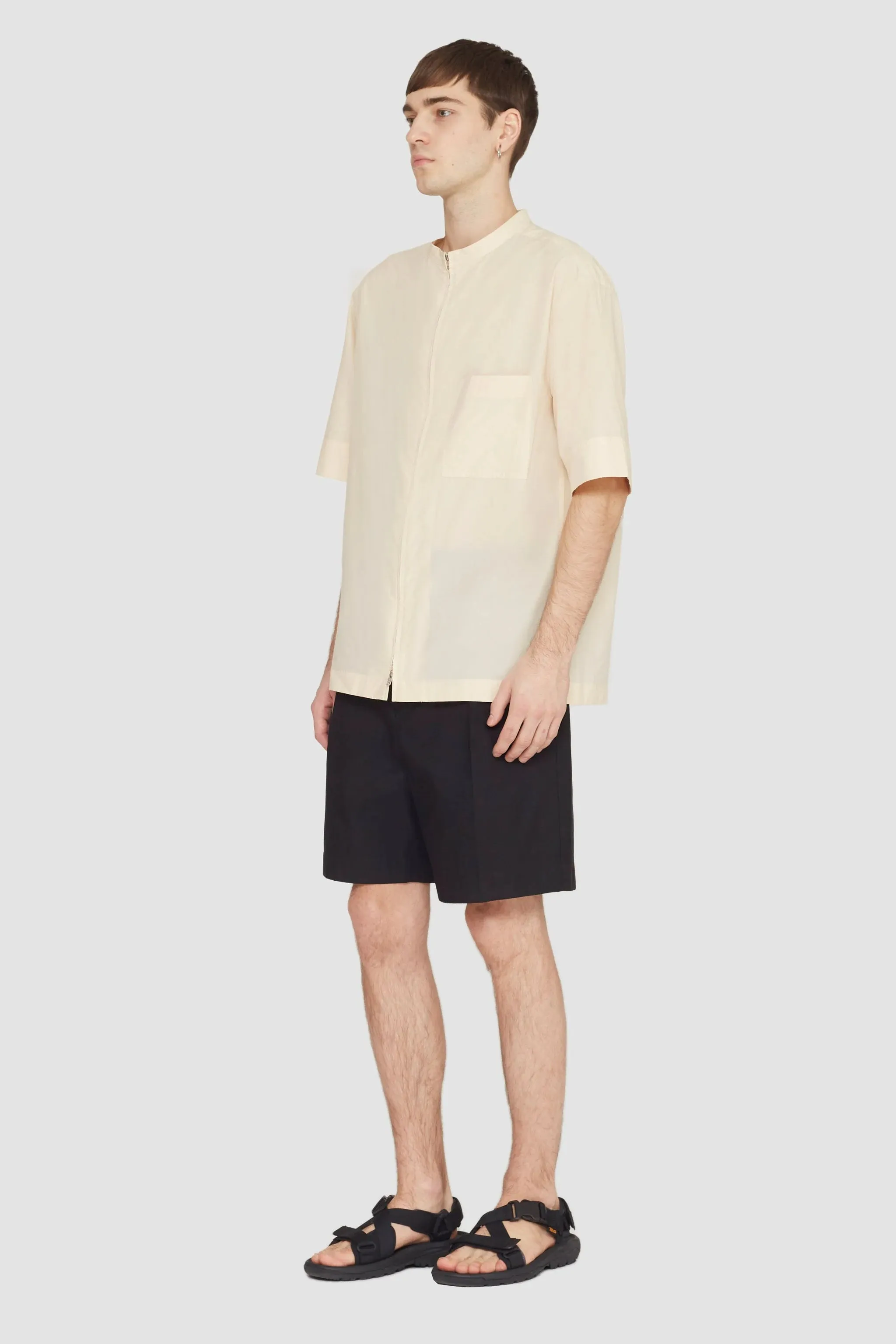 Short Sleeve Zip-Front Shirt