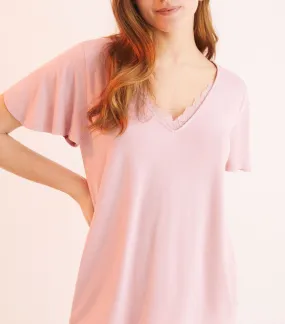 Short-Sleeved Pyjamas with Capri Bottoms Pink