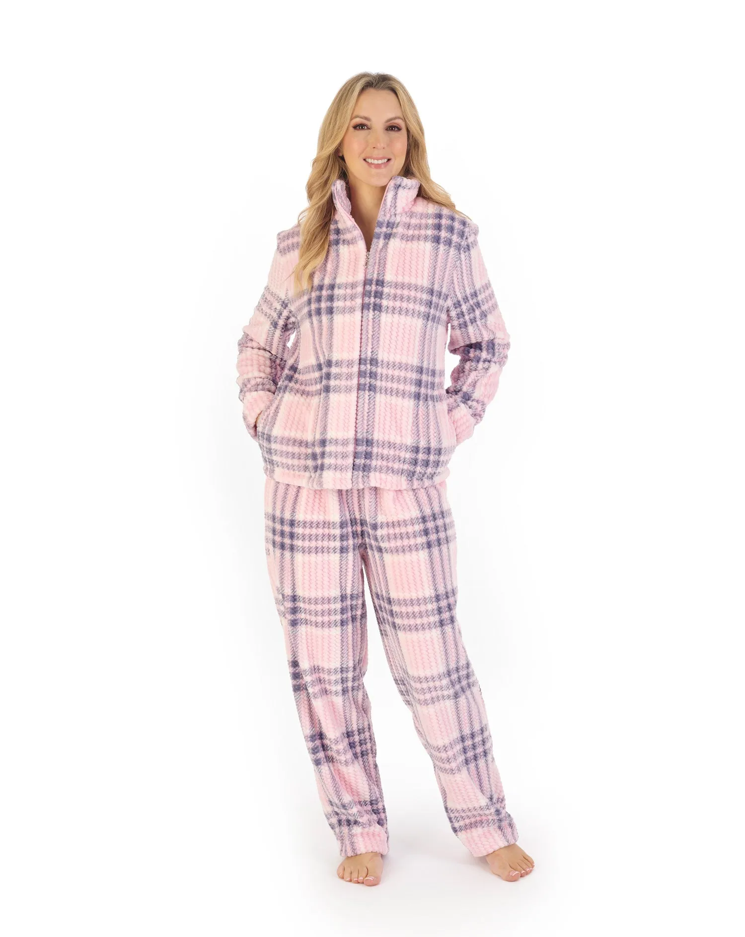 Slenderella Luxury Supersoft Fleece Tartan Pyjamas