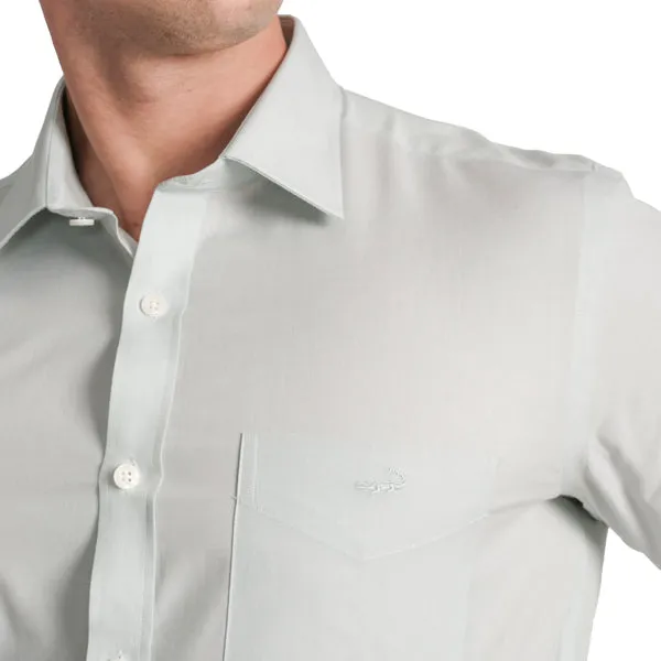 Slim Fit Full Sleeve Formal Core Shirt with American Placket- Mist Green