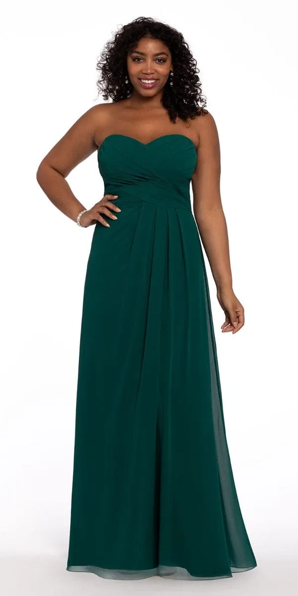 Strapless Criss Cross Bodice Dress - Plus