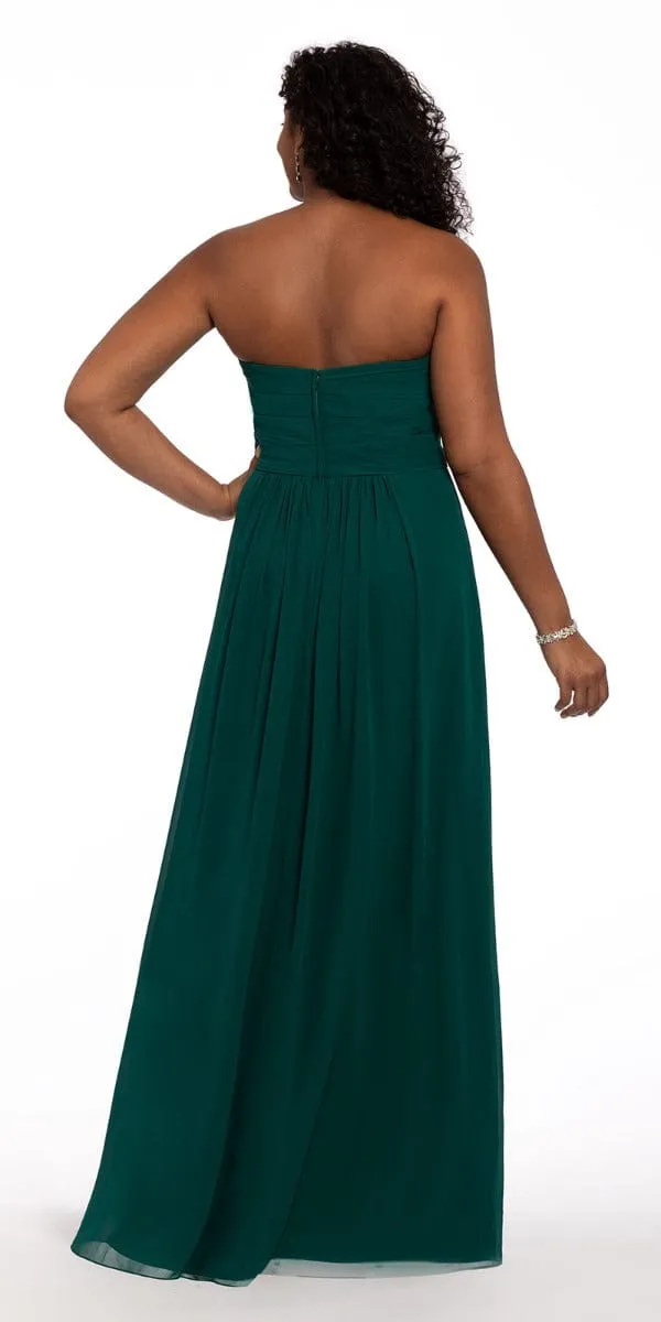 Strapless Criss Cross Bodice Dress - Plus