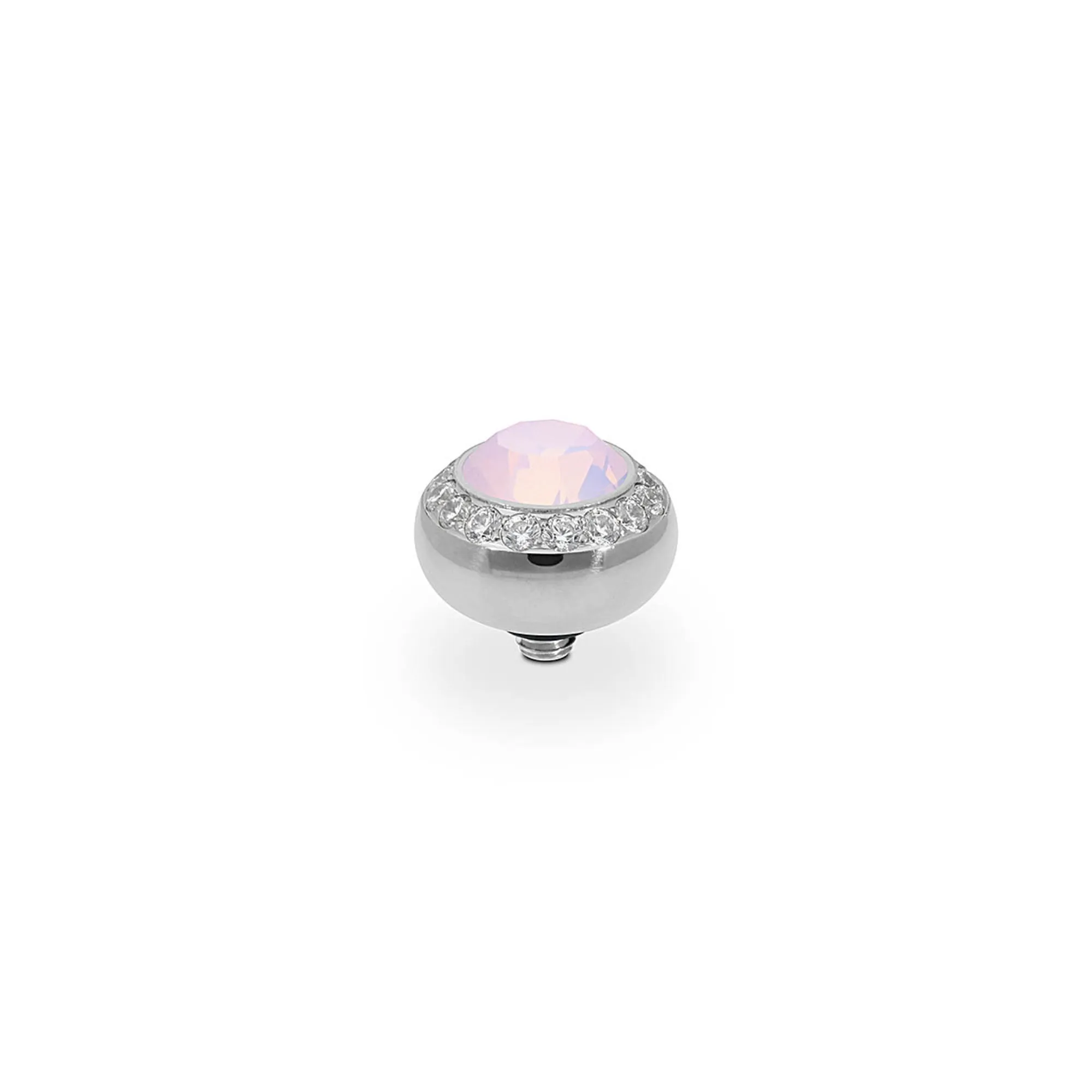 Tondo Deluxe Silver and Rose Opal Crystal Ring Gem Top, 10mm